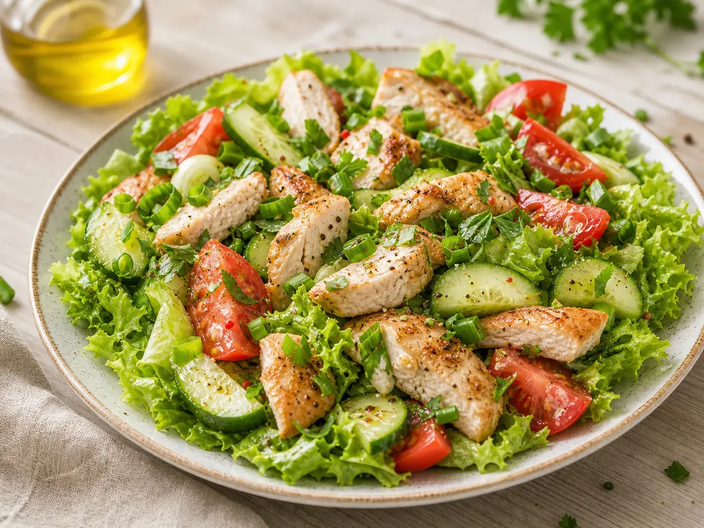 Salata cu pui si legume proaspete
