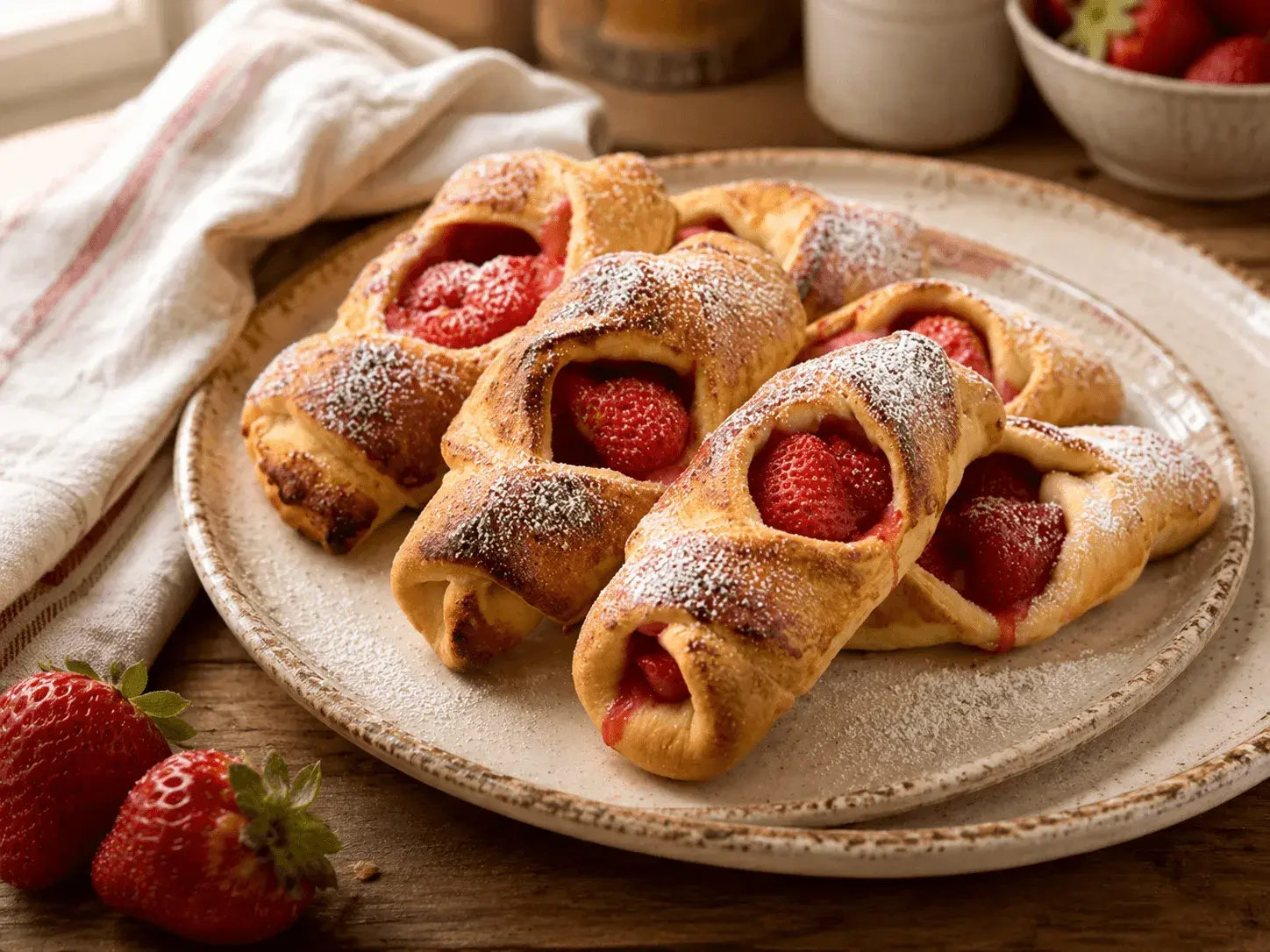 Булочки с клубникой