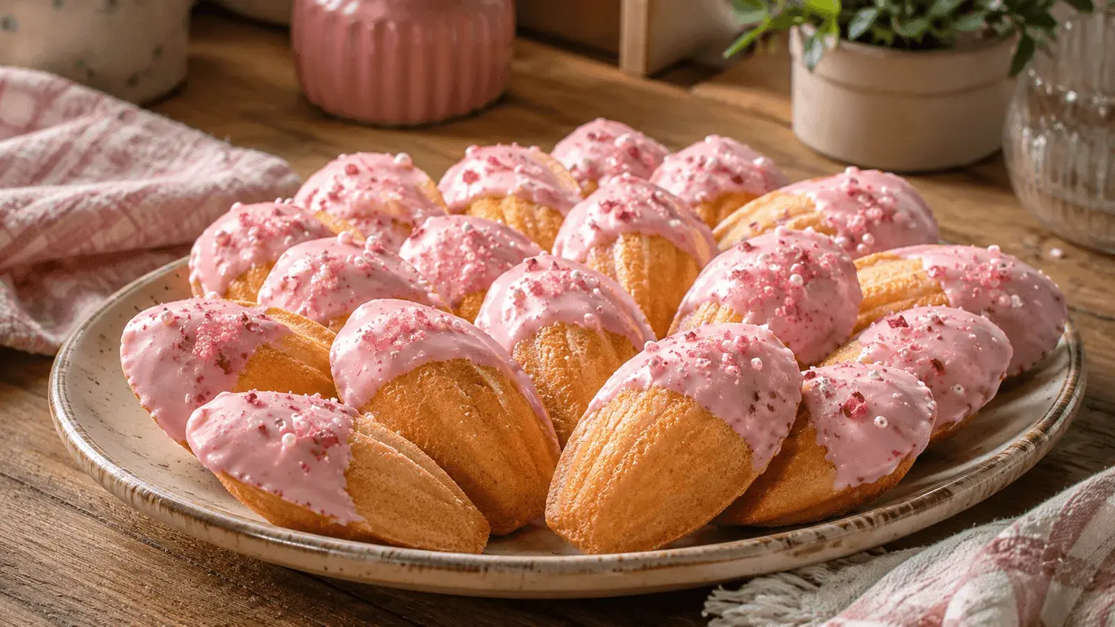 Клубнично-розовые мадлен