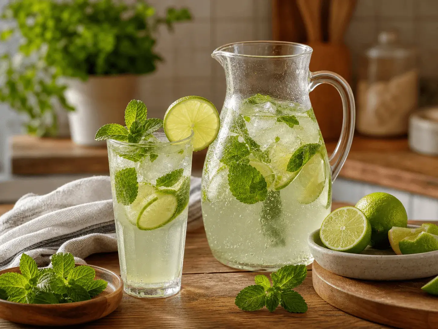 Băutură cu lime și mentă