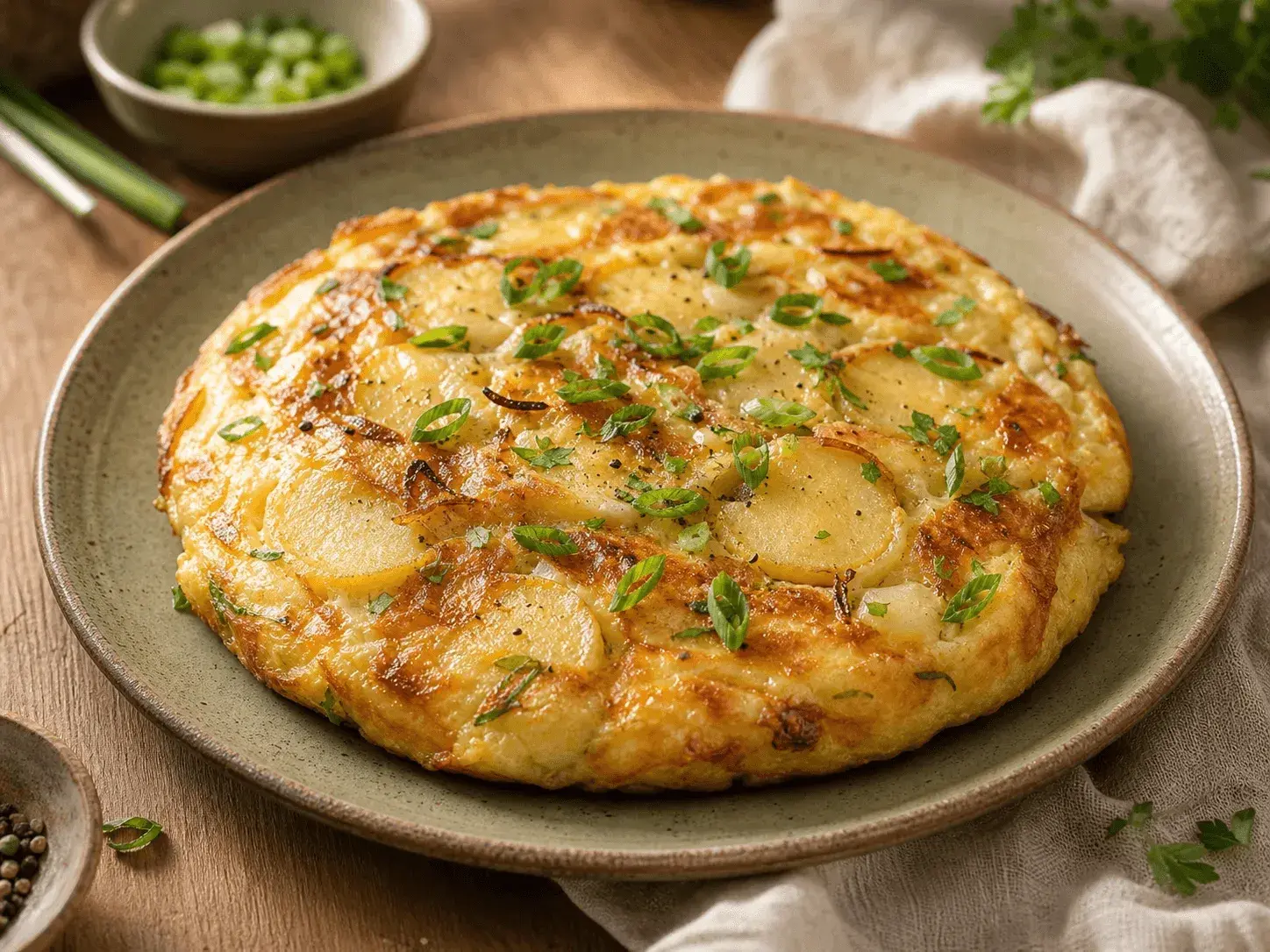 Омлет с картофелем и сыром