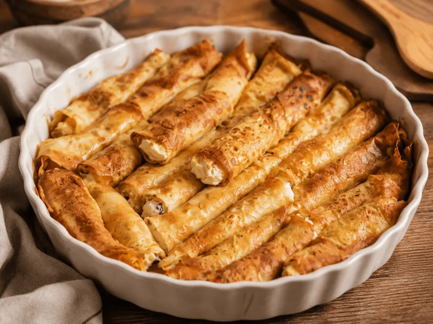Запеченные блины с творогом и изюмом